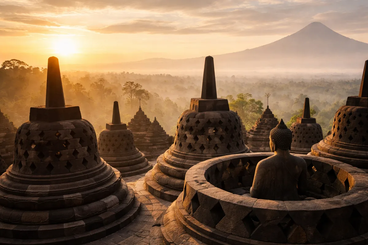 Quelle est l'histoire et la signification de Borobudur pour le bouddhisme ?